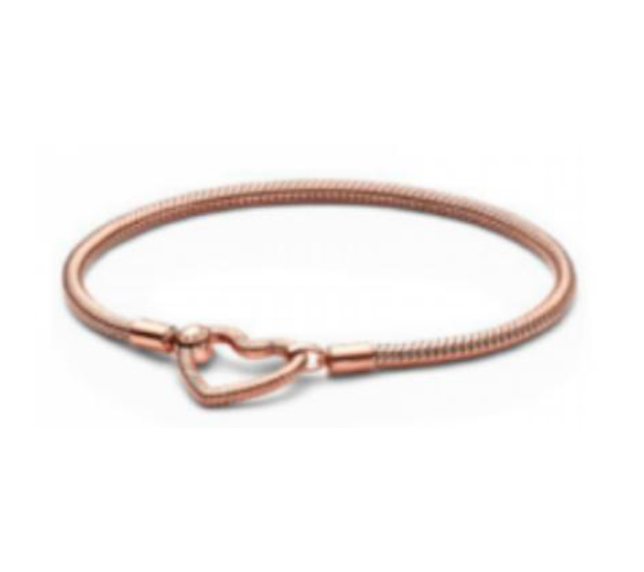 BRAZALETE MOMENTS Cierre de corazón Plata s925 ALE/ Recubrimiento oro 14k