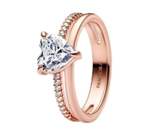 ANILLO CORAZĂN DOBLE BANDA Plata s925 ALE