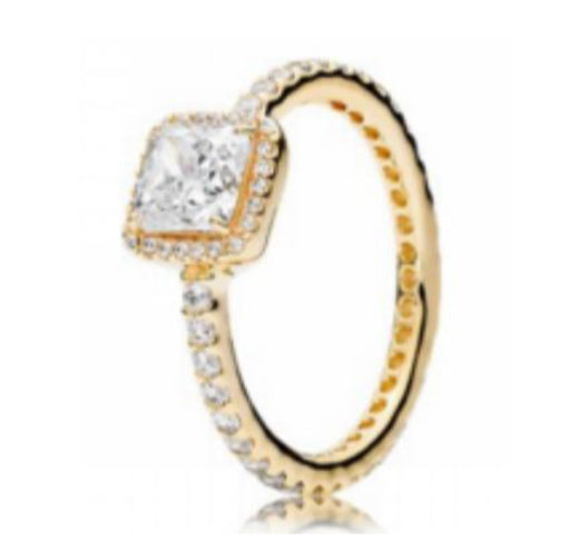 ANILLO CUADRADO CON HALO BRILLANTE Plata s925 ALE