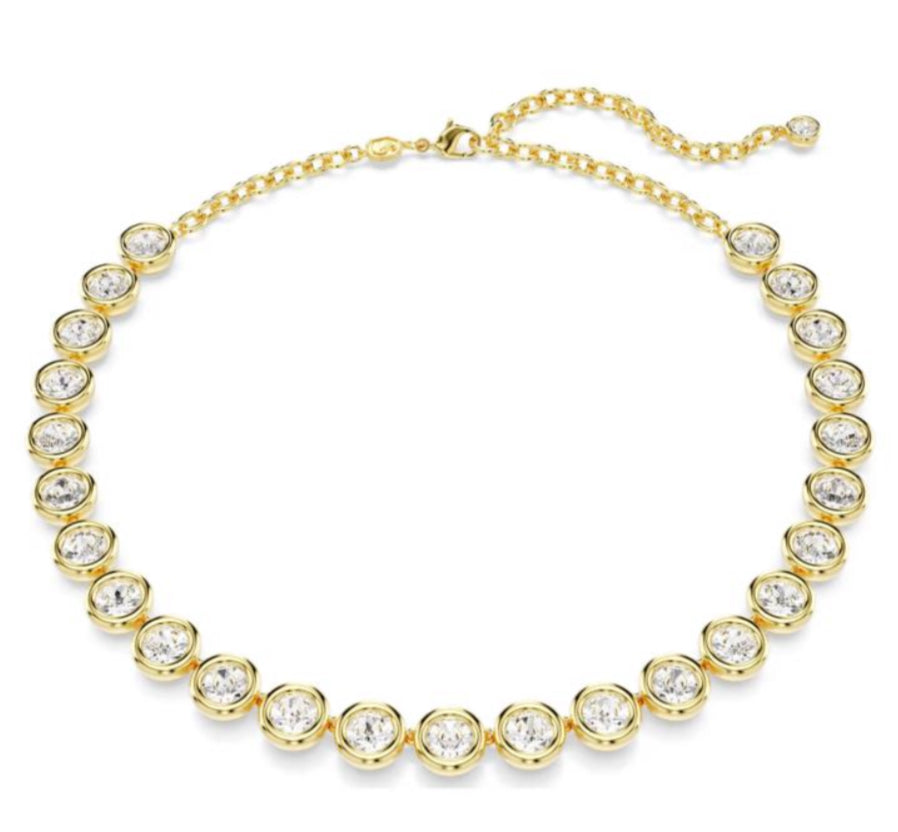 COLLAR IMBER TALLA REDONDA BLANCO Recubrimiento en Oro 23k