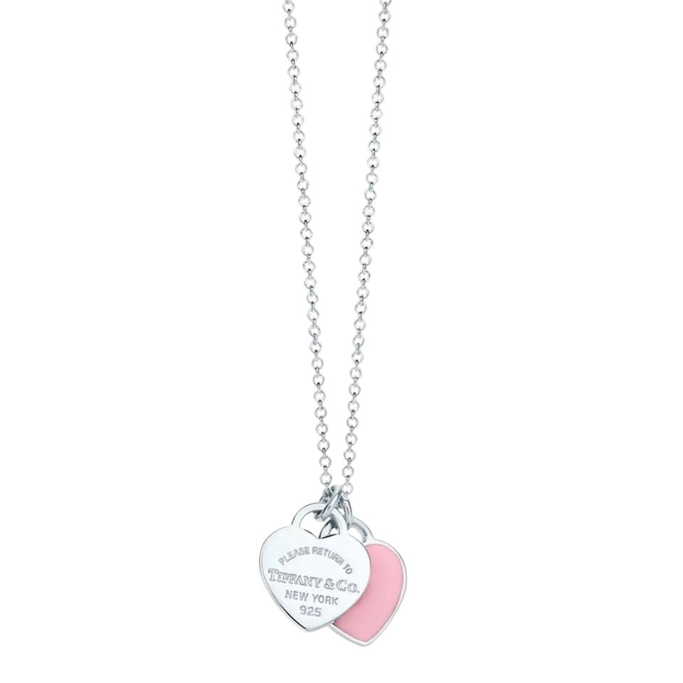 COLLAR RETURN TO TIFFANY COLGANTE DOBLE PLACA ESTILO CORAZĂN Plata s925