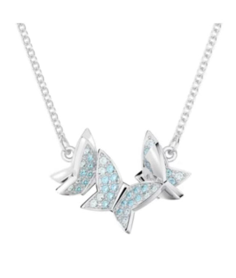 COLLAR LILIA MARIPOSAS ENTRELAZADAS Baño de Rodio