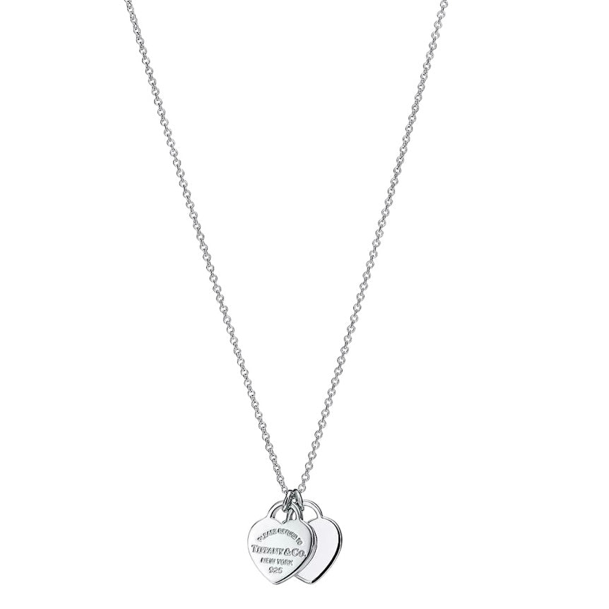 COLLAR RETURN TO TIFFANY COLGANTE DOBLE PLACA ESTILO CORAZĂN Plata s925