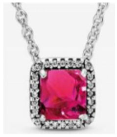 COLLAR PAVÉ DIAMANTE CUADRADO Plata s925 ALE