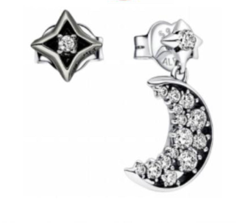 PENDIENTES LUNA Y DESTELLO Plata s925 ALE
