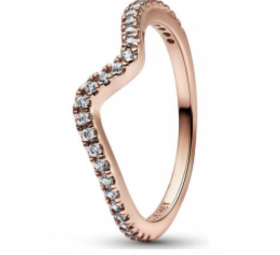 ANILLO HUESO DE LOS DESEOS ZIRCONIA Plata s925 ALE/Recubrimiento de Oro 14K