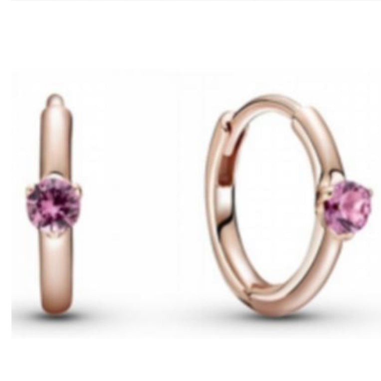 PENDIENTES GEMA Recubrimiento en Oro Rosado 14k