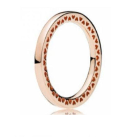 ANILLO LISO CORAZONES Plata s925 ALE/Recubrimiento en Oro 14k