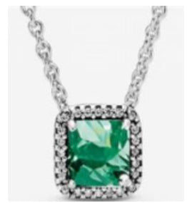COLLAR PAVÉ DIAMANTE CUADRADO Plata s925 ALE