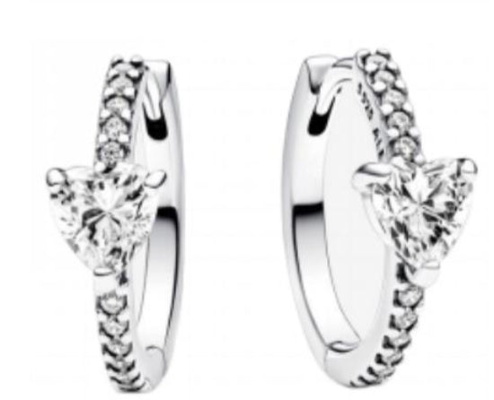 PENDIENTES CORAZÓN ELEVADO HALO Plata s925 ALE