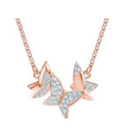 COLLAR LILIA MARIPOSAS ENTRELAZADAS Baño de Rodio