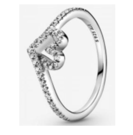 ANILLO HUESO DE LOS DESEOS CORAZĂN DE ZIRCONIA Plata s925 ALE/Recubrimiento en Oro 14k