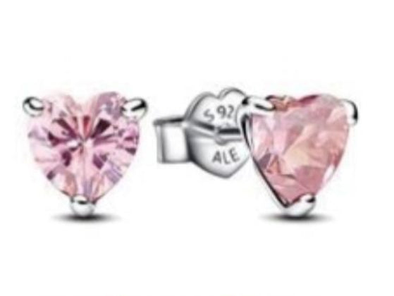 PENDIENTES BOTÓN CORAZÓN RELUCIENTE Plata s925 ALE