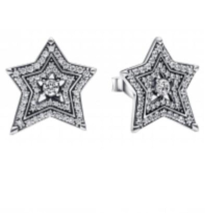 PENDIENTES ESTRELLA ASIMÉTRICA Plata s925 ALE