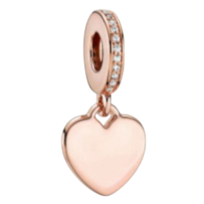 CHARM PERSONALIZADO COLGANTE CORAZÓN Plata s925 ALE/Recubrimiento en Oro 14k