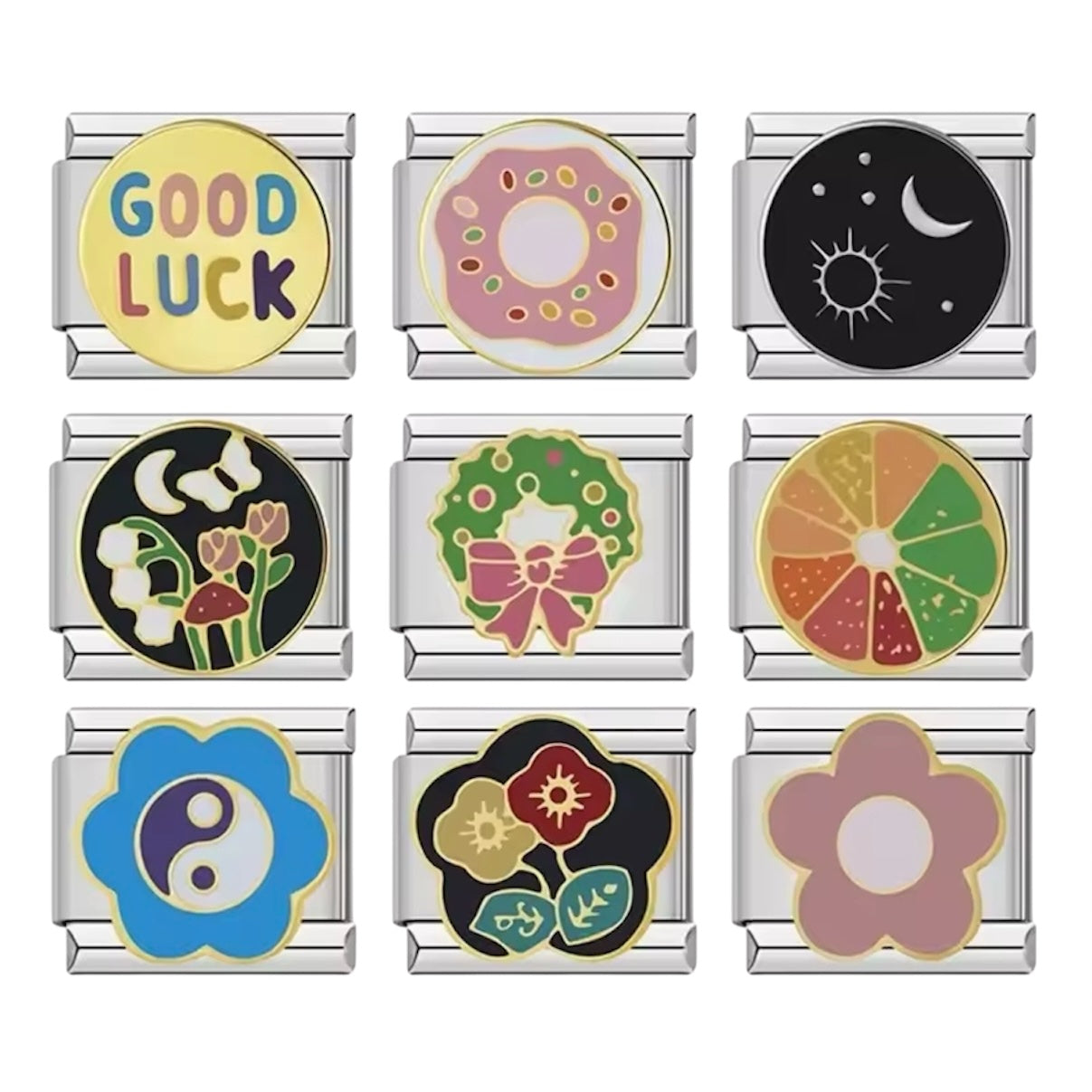 CHARMS BRAZALETES ITALIANOS DONA, NAVIDAD, GOOD LUCK Acero Inoxidable