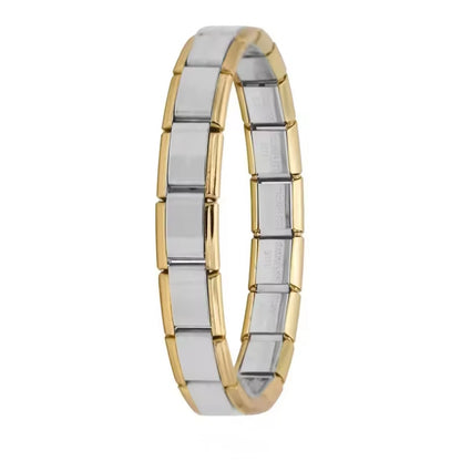 BRAZALETE ITALIANO BICOLOR 17.5 cm Acero Inoxidable