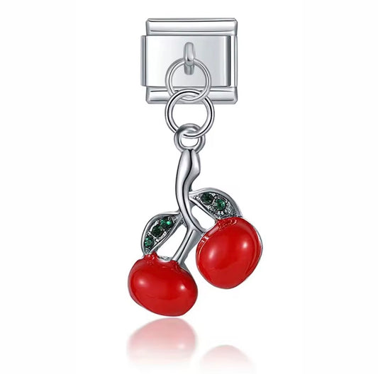 ITALIAN CHARM COLGANTE CEREZAS Acero Inoxidable ENTREGA INMEDIATA