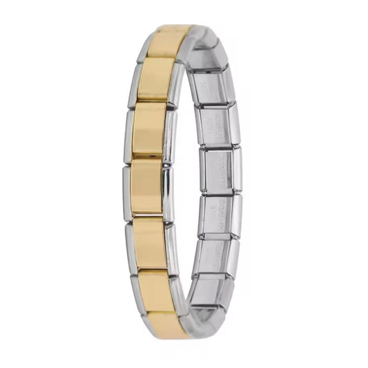 BRAZALETE ITALIANO BICOLOR 17.5 cm Acero Inoxidable