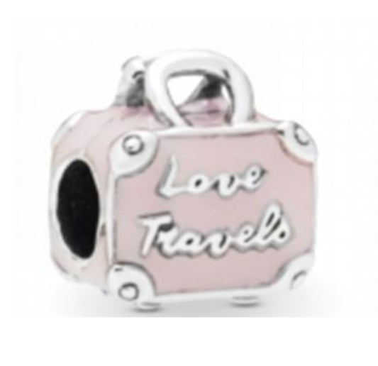 CHARM SEPARADOR LOVE TRAVEL,  MALETA DE VIAJE Plata s925 ALE