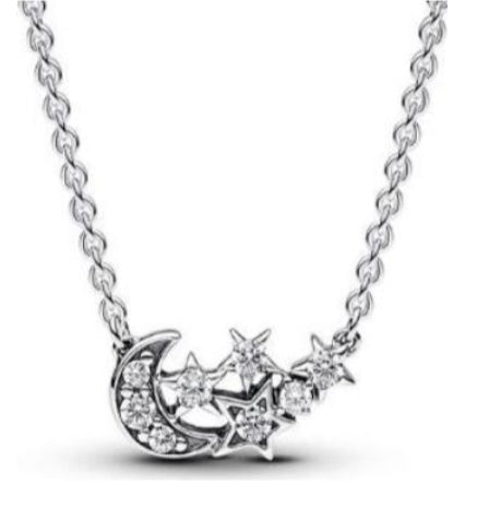 COLLAR TIMELESS LUNA Y ESTRELLAS Plata s925 ALE