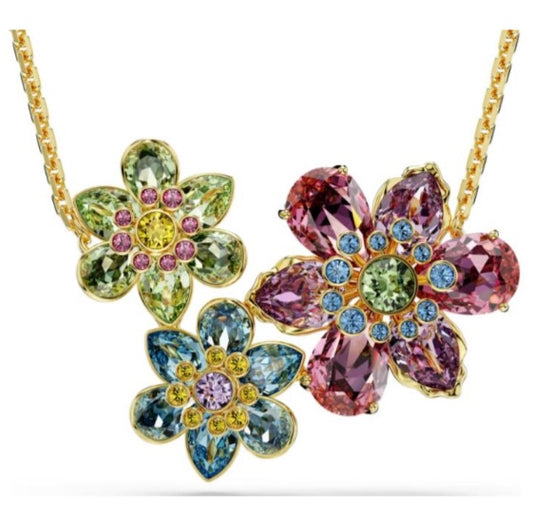COLLAR IDYLLIA FLORES MULTICOLOR Recubrimiento en Oro 23k