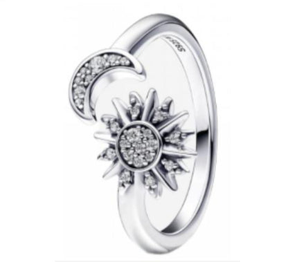 ANILLO SOL Y LUNA Plata s925 ALE