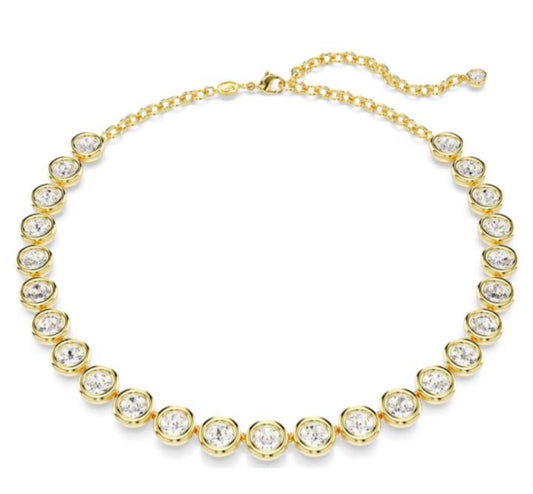 COLLAR IMBER TALLA REDONDA BLANCO Recubrimiento en Oro 23k