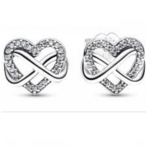 PENDIENTES CORAZÓN INFINITO Plata s925 ALE