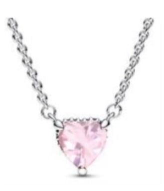 COLLAR COLIER HALO CORAZÓN RELUCIENTE Plata s925 ALE