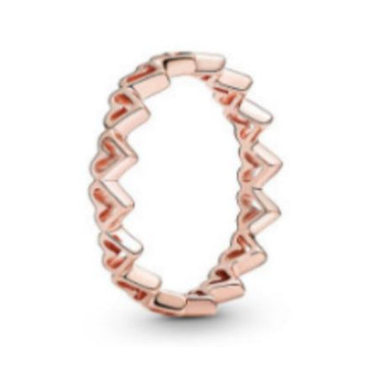 ANILLO CORAZONES Plata s925 ALE/Recubrimiento en Oro 14k