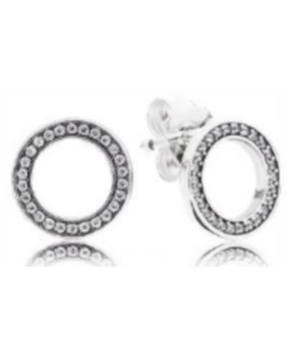 PENDIENTES BOTÓN CIRCULAR RELUCIENTE Plata s925 ALE