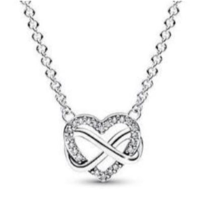 COLLAR CORAZÓN INFINITO Plata s925 ALE