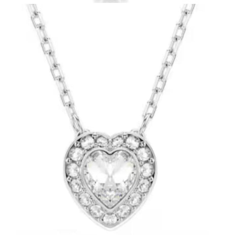 COLLAR COLGANTE CORAZÓN BLANCO ARIANA GRANDE Baño en Rodio