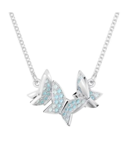 COLLAR LILIA MARIPOSAS ENTRELAZADAS Baño de Rodio