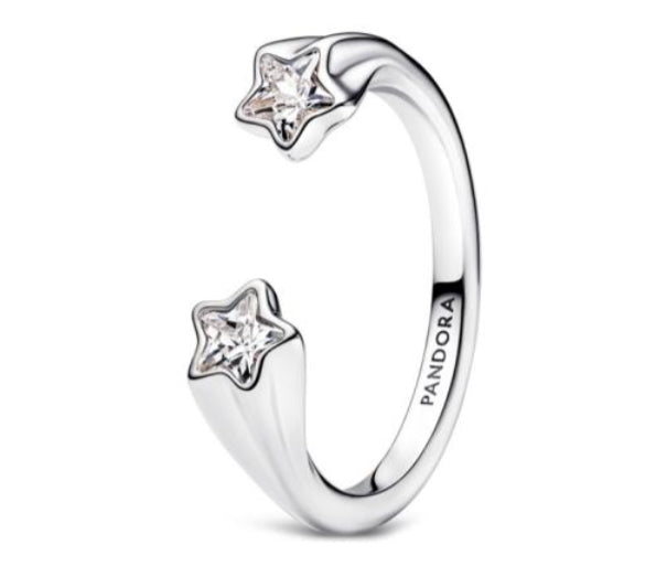 ANILLO ABIERTO ESTRELLAS FUGACES Plata s925 ALE/Recubrimiento en oro 14k