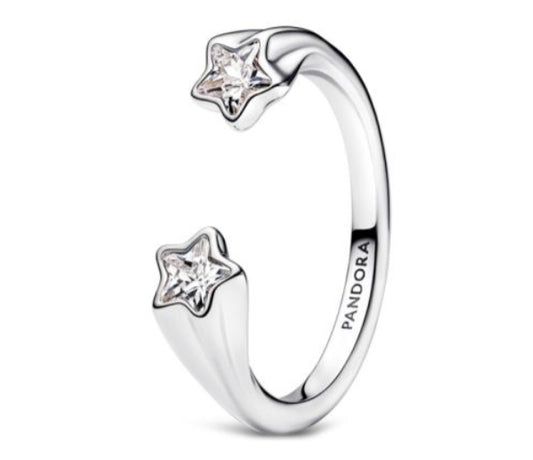ANILLO ABIERTO ESTRELLAS FUGACES Plata s925 ALE/Recubrimiento en oro 14k