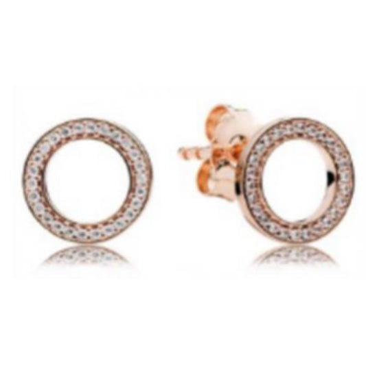 PENDIENTES BOTÓN CIRCULAR RELUCIENTE Plata s925 ALE