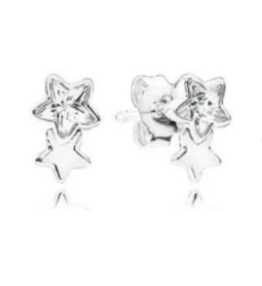 PENDIENTES ESTRELLA DOBLE Plata s925 ALE