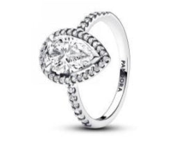 ANILLO HALO PERA BRILLANTE Plata s925 ALE