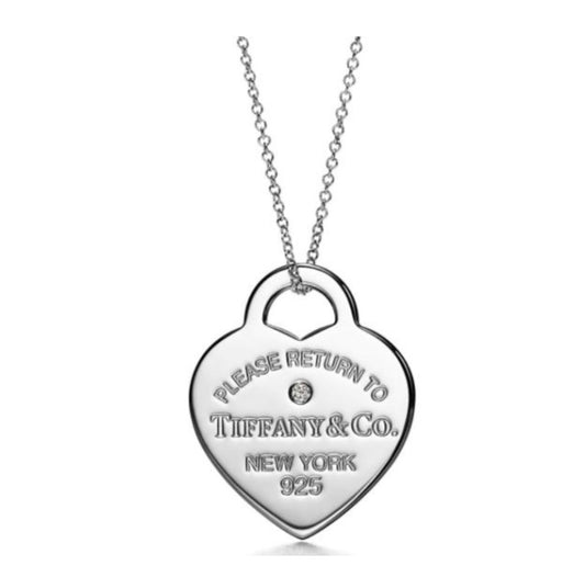 COLLAR RETURN TO TIFFANY PLACA ESTILO CORAZÓN Plata s925