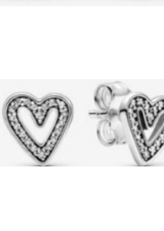 PENDIENTES CORAZÓN ASIMÉTRICO Plata s925 ALE