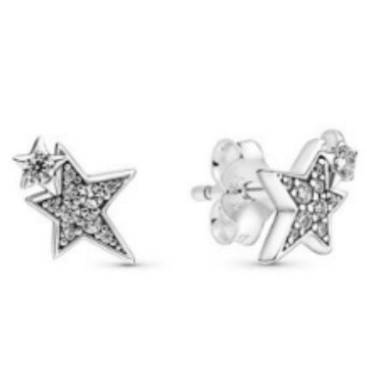 PENDIENTES ESTRELLA ASIMETRICA Plata s925 ALE