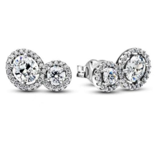 PENDIENTES BOTÓN HALO Plata s925 ALE