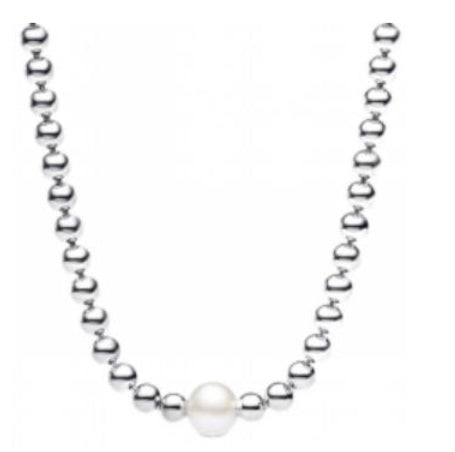 COLLAR CUENTAS PAVÉ PERLA Plata s925 ALE