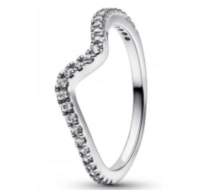 ANILLO HUESO DE LOS DESEOS ZIRCONIA Plata s925 ALE/Recubrimiento de Oro 14K