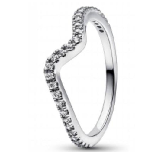 ANILLO HUESO DE LOS DESEOS ZIRCONIA Plata s925 ALE/Recubrimiento de Oro 14K