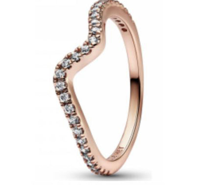 ANILLO HUESO DE LOS DESEOS ZIRCONIA Plata s925 ALE/Recubrimiento de Oro 14K