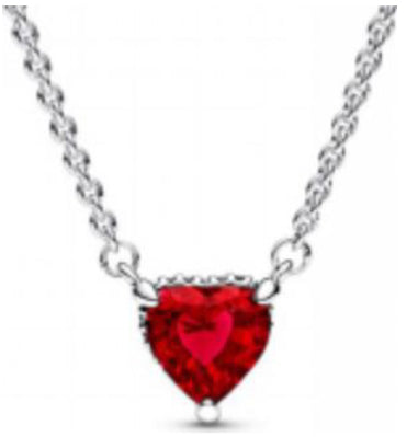 COLLAR COLIER HALO CORAZÓN RELUCIENTE Plata s925 ALE
