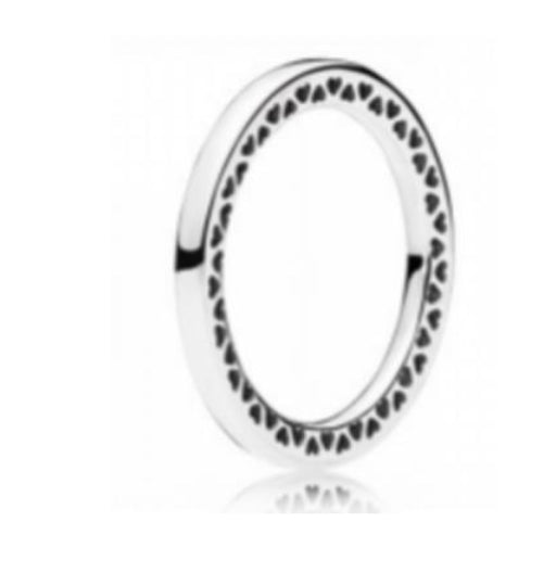 ANILLO LISO CORAZONES Plata s925 ALE/Recubrimiento en Oro 14k